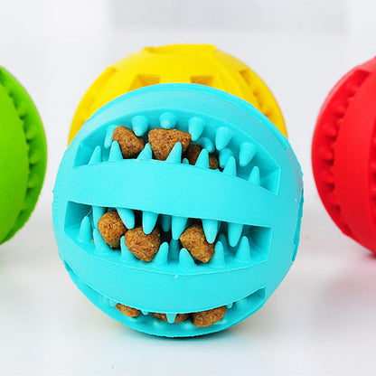 Pet Slow Feeder Dog Toy Rubber Dog Ball Toy