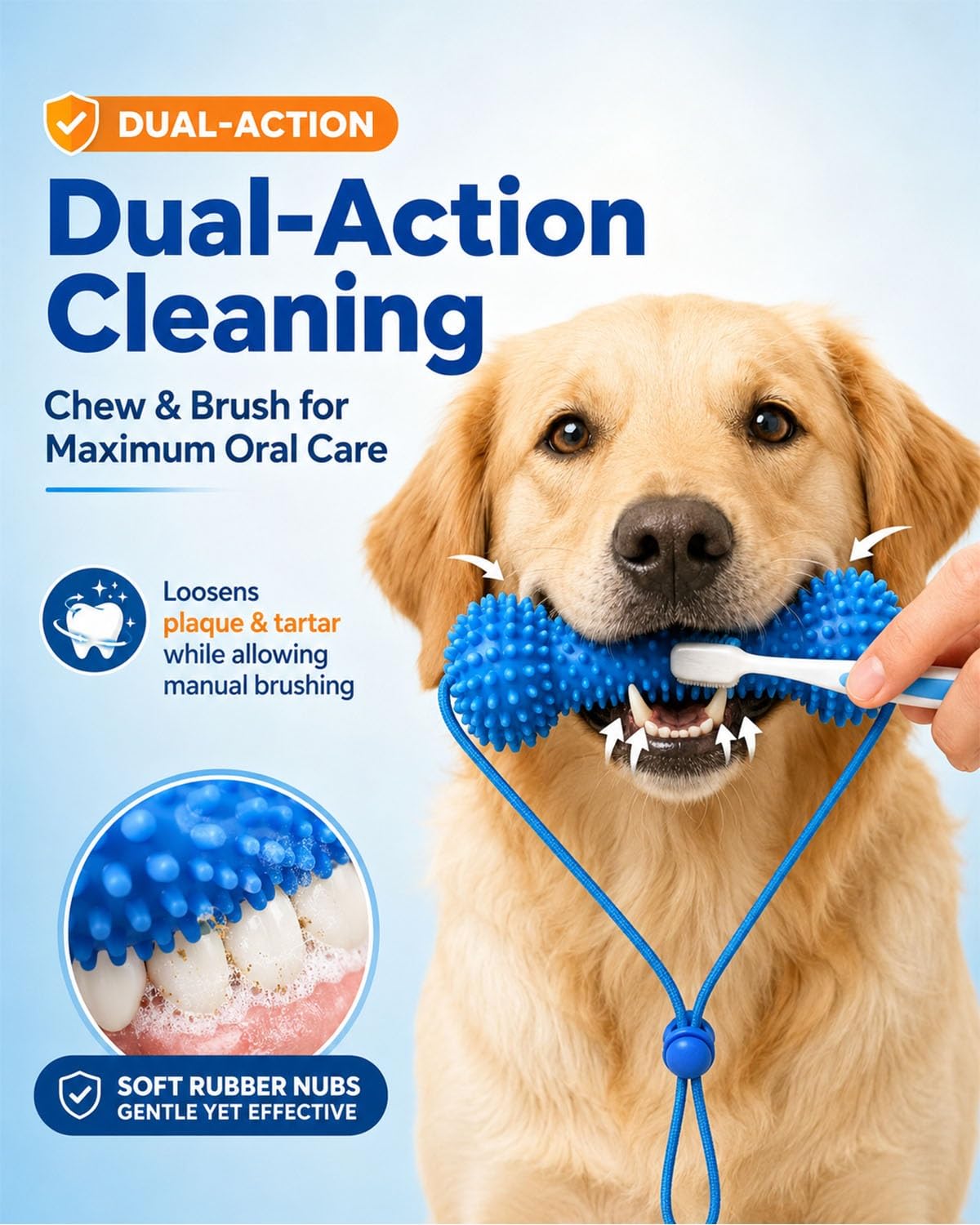 Dual-Action Dental Prop, Bite And Cleaning Toy For Dogs