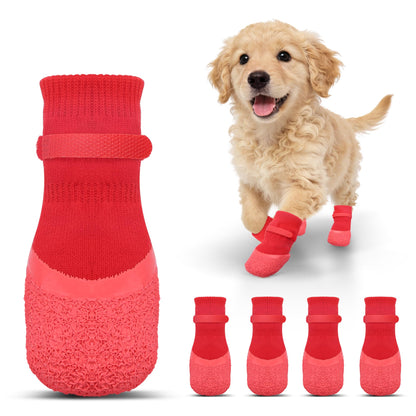 Anti Slip Dog Socks For Hardwood /Paw Protectors Booties -4Pcs