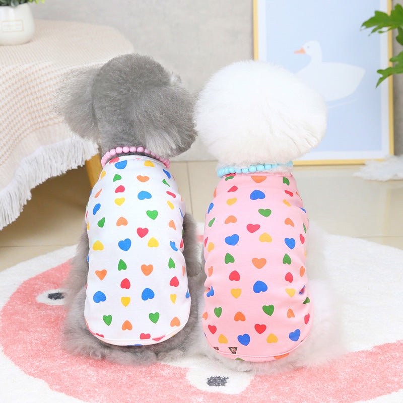 Pet Spring And Summer Colorful Peach Vest