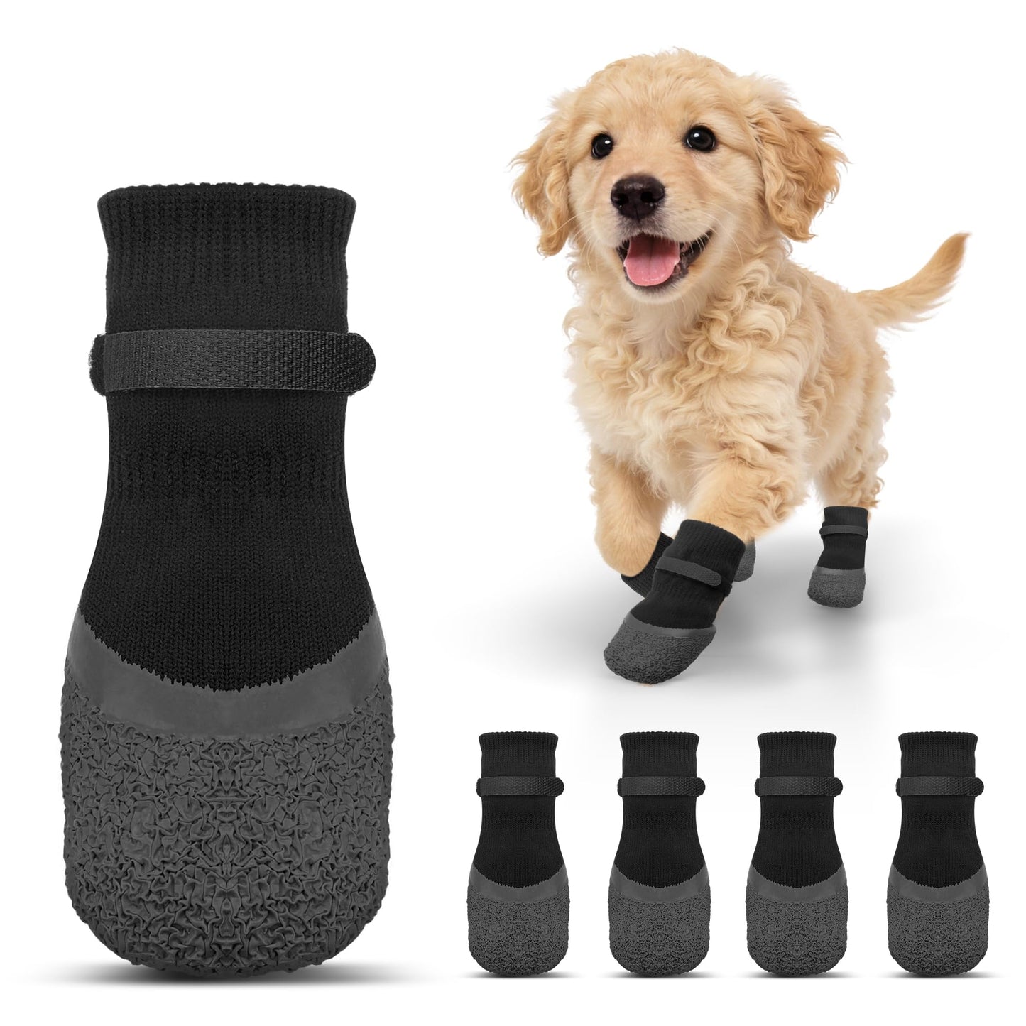 Anti Slip Dog Socks For Hardwood /Paw Protectors Booties -4Pcs