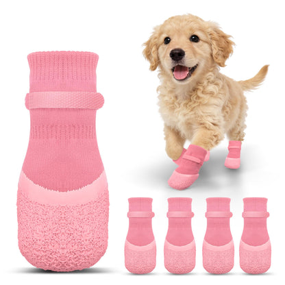 Anti Slip Dog Socks For Hardwood /Paw Protectors Booties -4Pcs