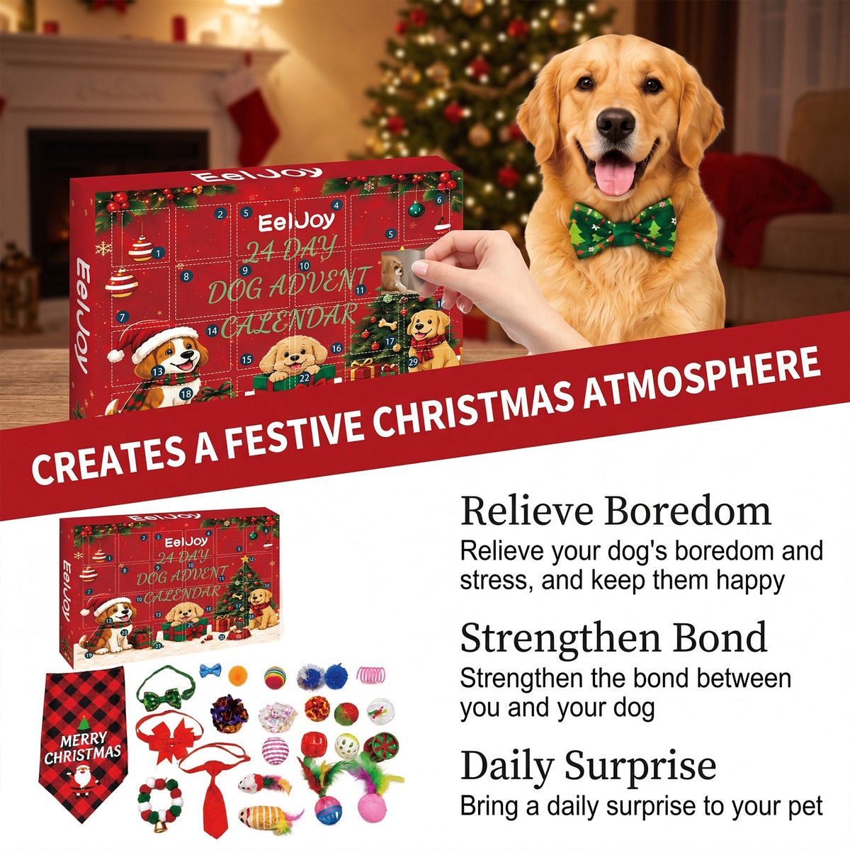 24 Day Dog Christmas Countdown Toys and Accessories
