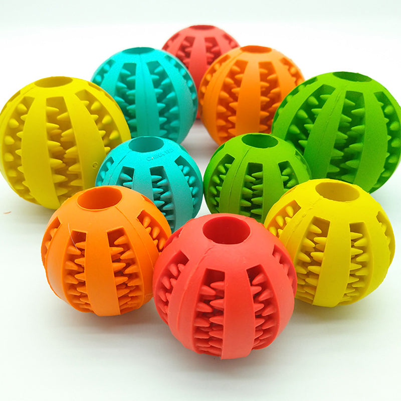 Pet Slow Feeder Dog Toy Rubber Dog Ball Toy