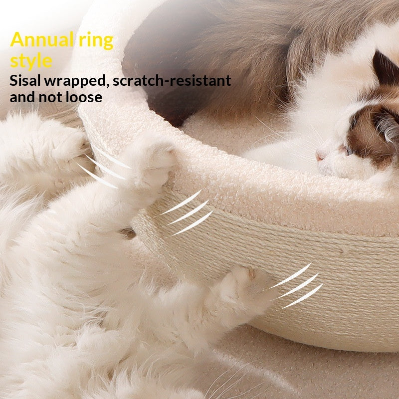 Sisal Rope Cat Scratcher Integrated With Coffee Cup Cat Bed