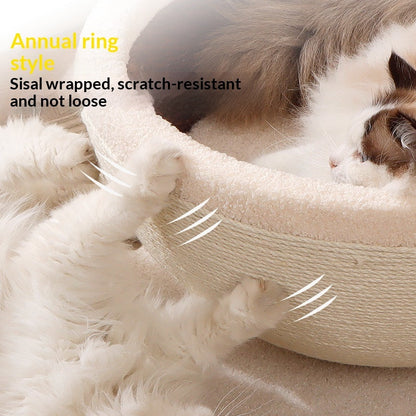 Sisal Rope Cat Scratcher Integrated With Coffee Cup Cat Bed
