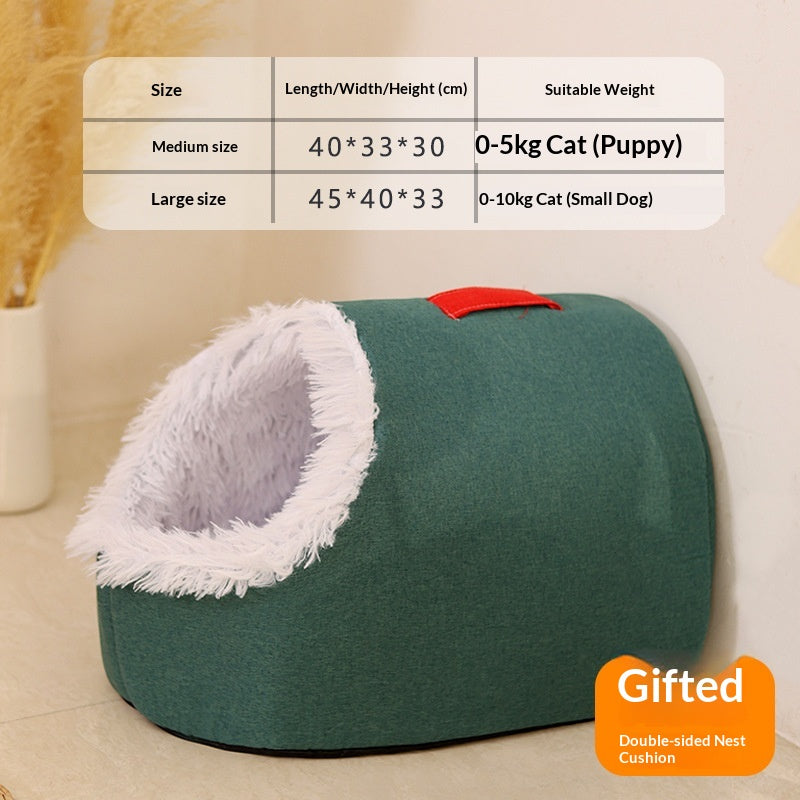 Enclosed Pet Bed, Portable For Small Dogs, Cats