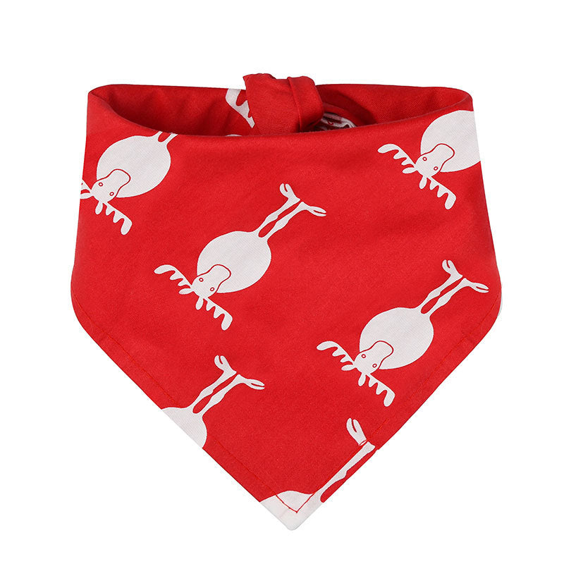 Dogs Cats Christmas Cotton Printed Triangle Scarf