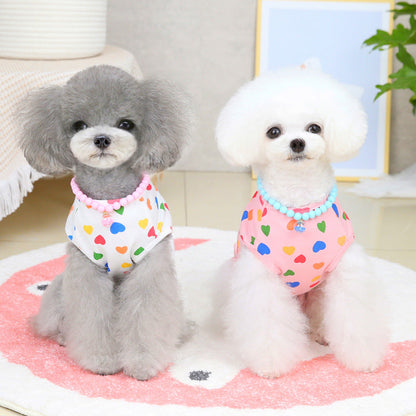 Pet Spring And Summer Colorful Peach Vest