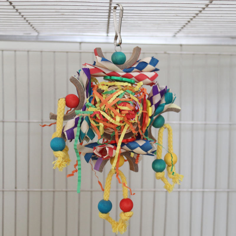 Colorful Vine Ball, Paper Tube, Bird Cage Parrot Toys