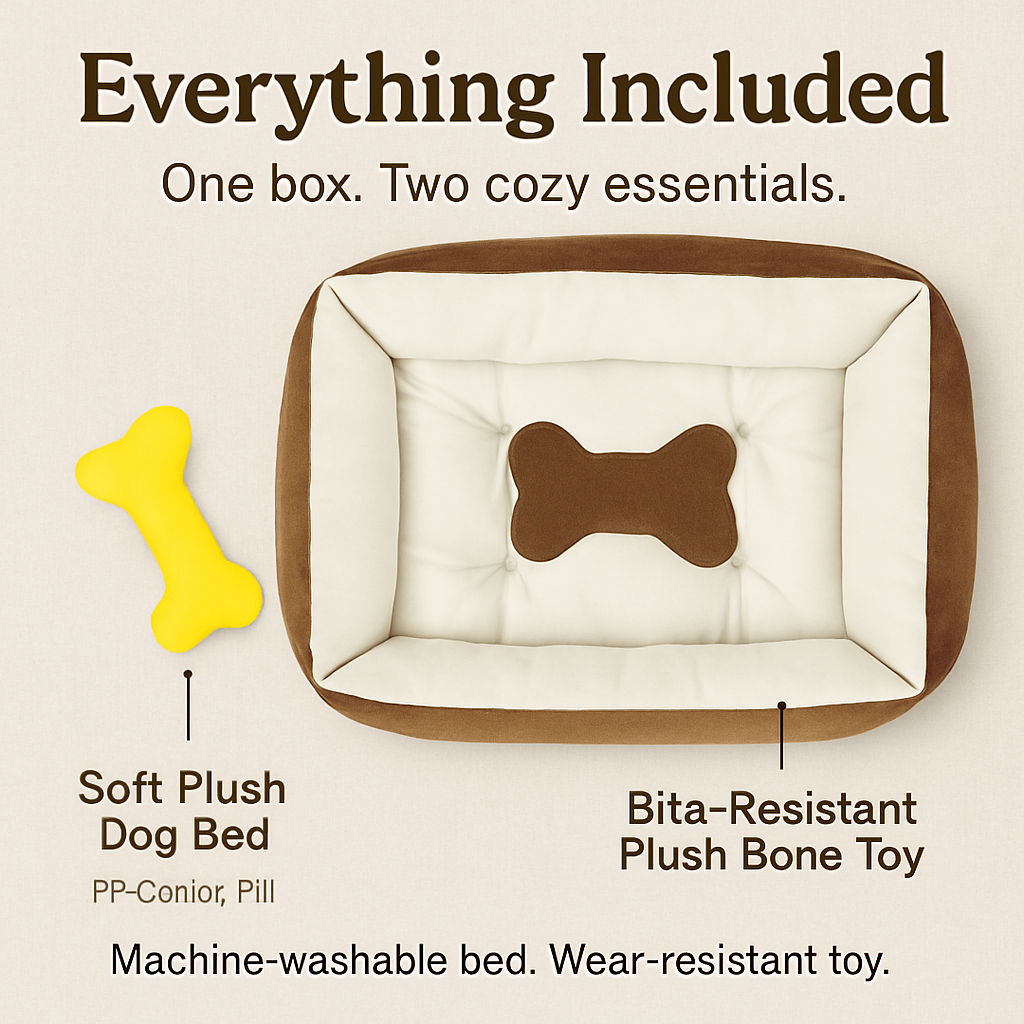Dog Bed with Soft Fleece Cushion - Cozy & Secure Rest