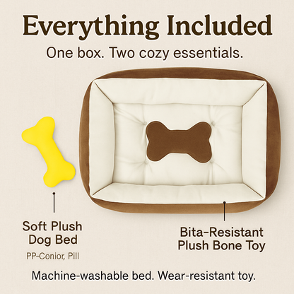 Dog Bed with Soft Fleece Cushion - Cozy & Secure Rest