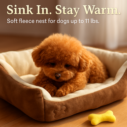 Dog Bed with Soft Fleece Cushion - Cozy & Secure Rest