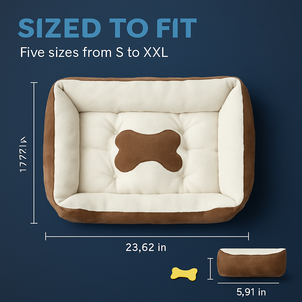 Dog Bed with Soft Fleece Cushion - Cozy & Secure Rest
