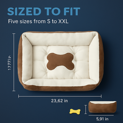 Dog Bed with Soft Fleece Cushion - Cozy & Secure Rest