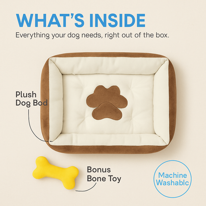 Dog Bed with Soft Fleece Cushion - Cozy & Secure Rest