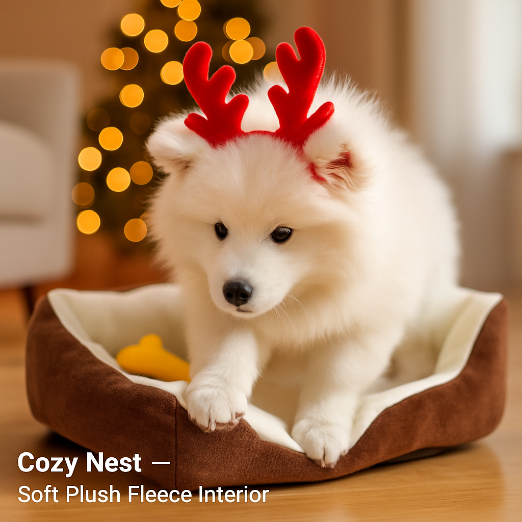 Dog Bed with Soft Fleece Cushion - Cozy & Secure Rest