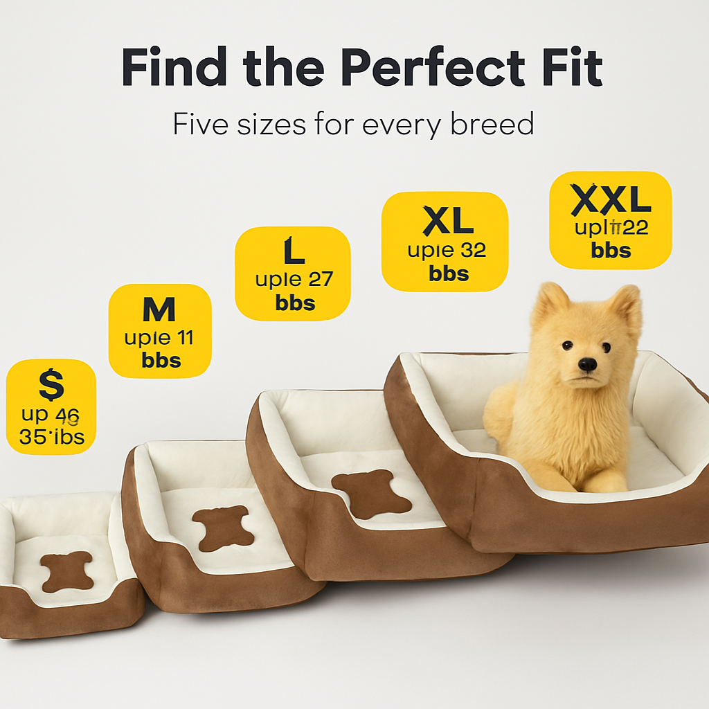 Dog Bed with Soft Fleece Cushion - Cozy & Secure Rest