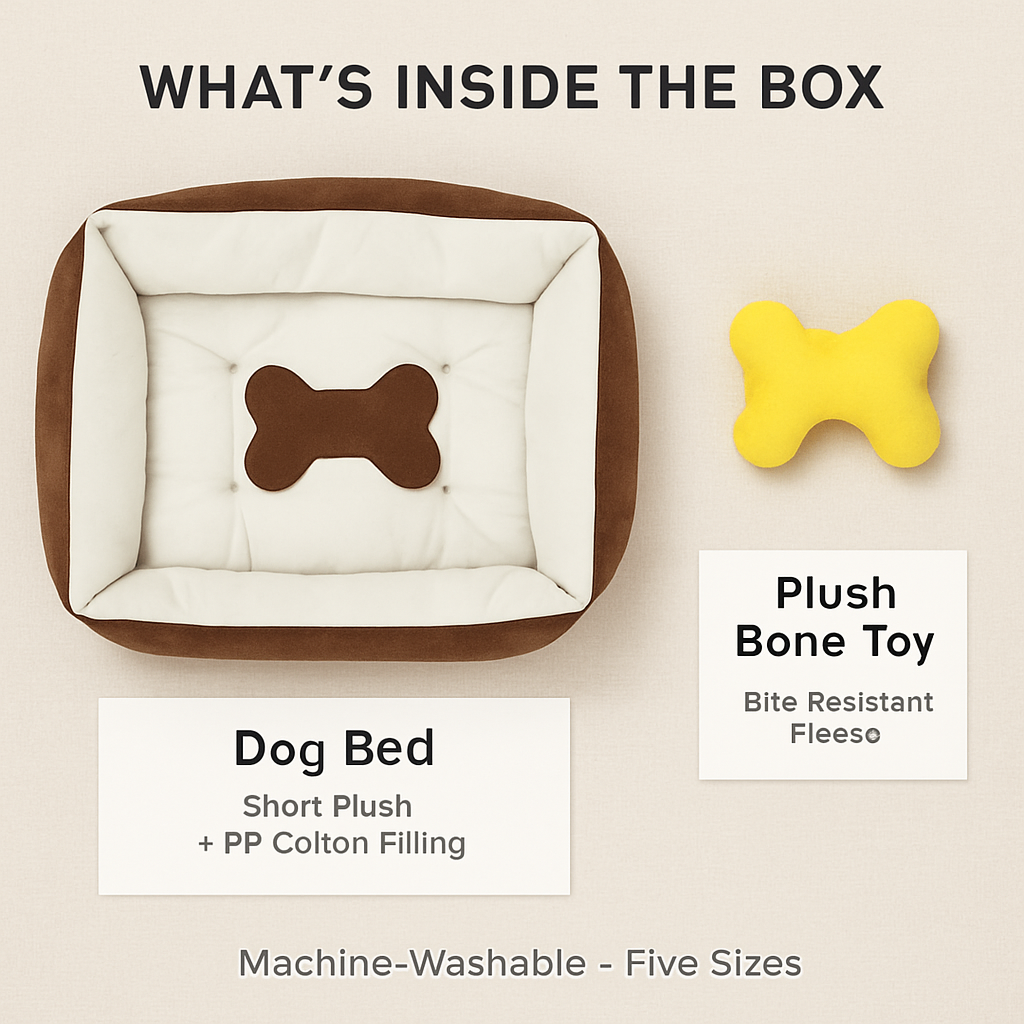 Dog Bed with Soft Fleece Cushion - Cozy & Secure Rest