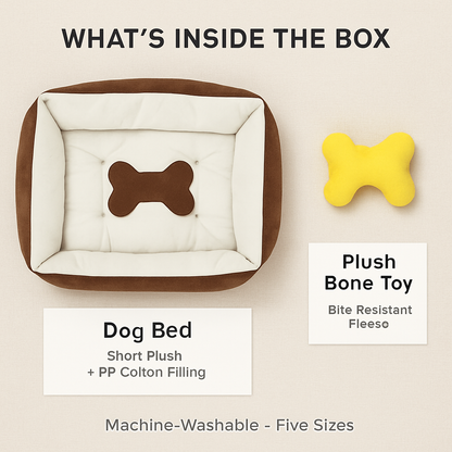 Dog Bed with Soft Fleece Cushion - Cozy & Secure Rest