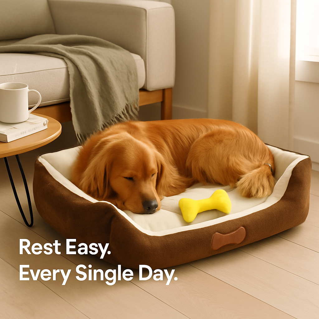 Dog Bed with Soft Fleece Cushion - Cozy & Secure Rest