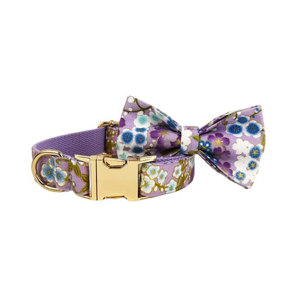Lilac Meadow Floral Harness Set for Dogs