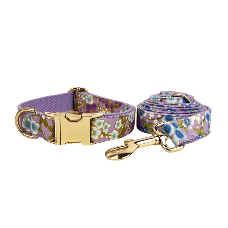 Lilac Meadow Floral Harness Set for Dogs