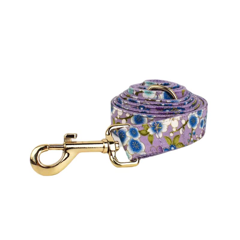 Lilac Meadow Floral Harness Set for Dogs