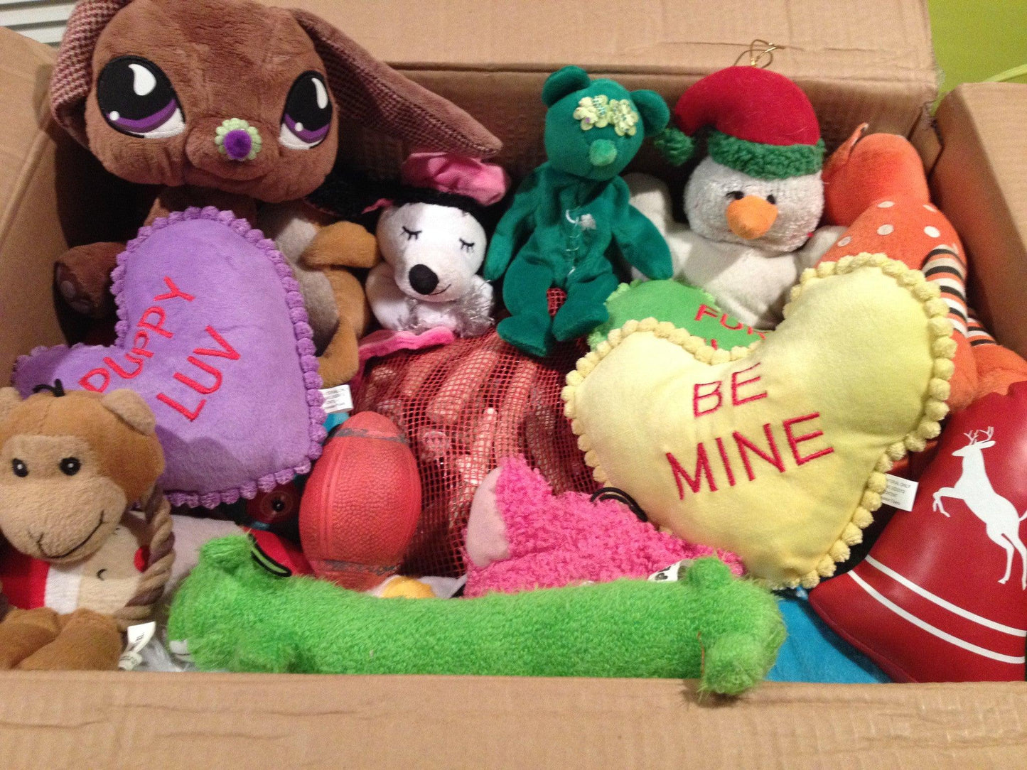 MEDIUM Hearts, Love & Candy Dog Toys Squeak & NO Squeak