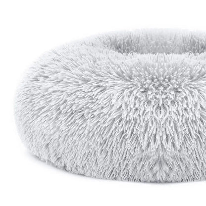 Plush Fleece Donut Pet Bed for Cats and Small Dogs