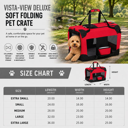 Zippered Soft,Collapsible  Pet Carrier w/ Removable Bowl and Pop-out Tray