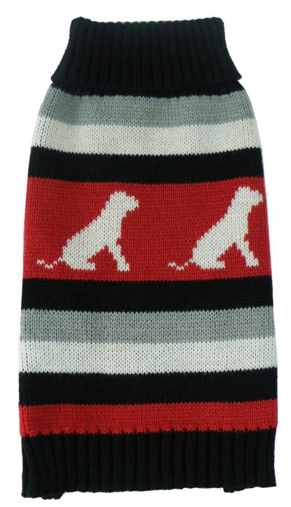 Fashion Striped Ribbed Turtle Neck Dog Sweater