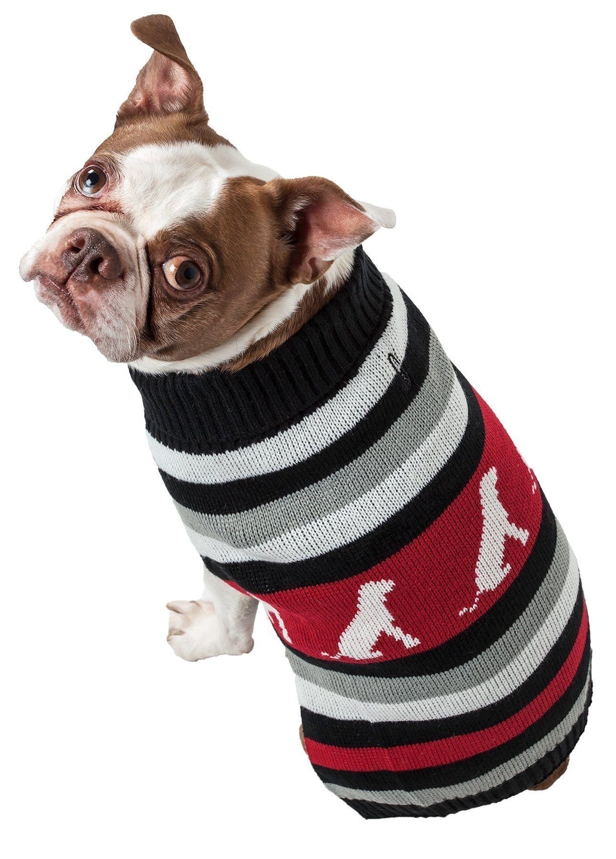 Fashion Striped Ribbed Turtle Neck Dog Sweater
