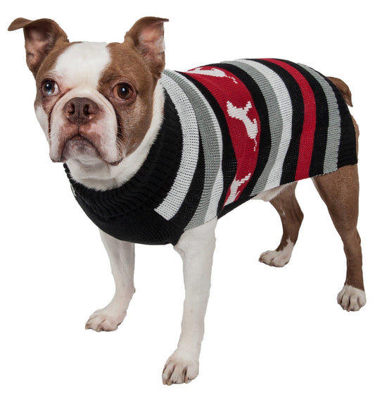 Fashion Striped Ribbed Turtle Neck Dog Sweater