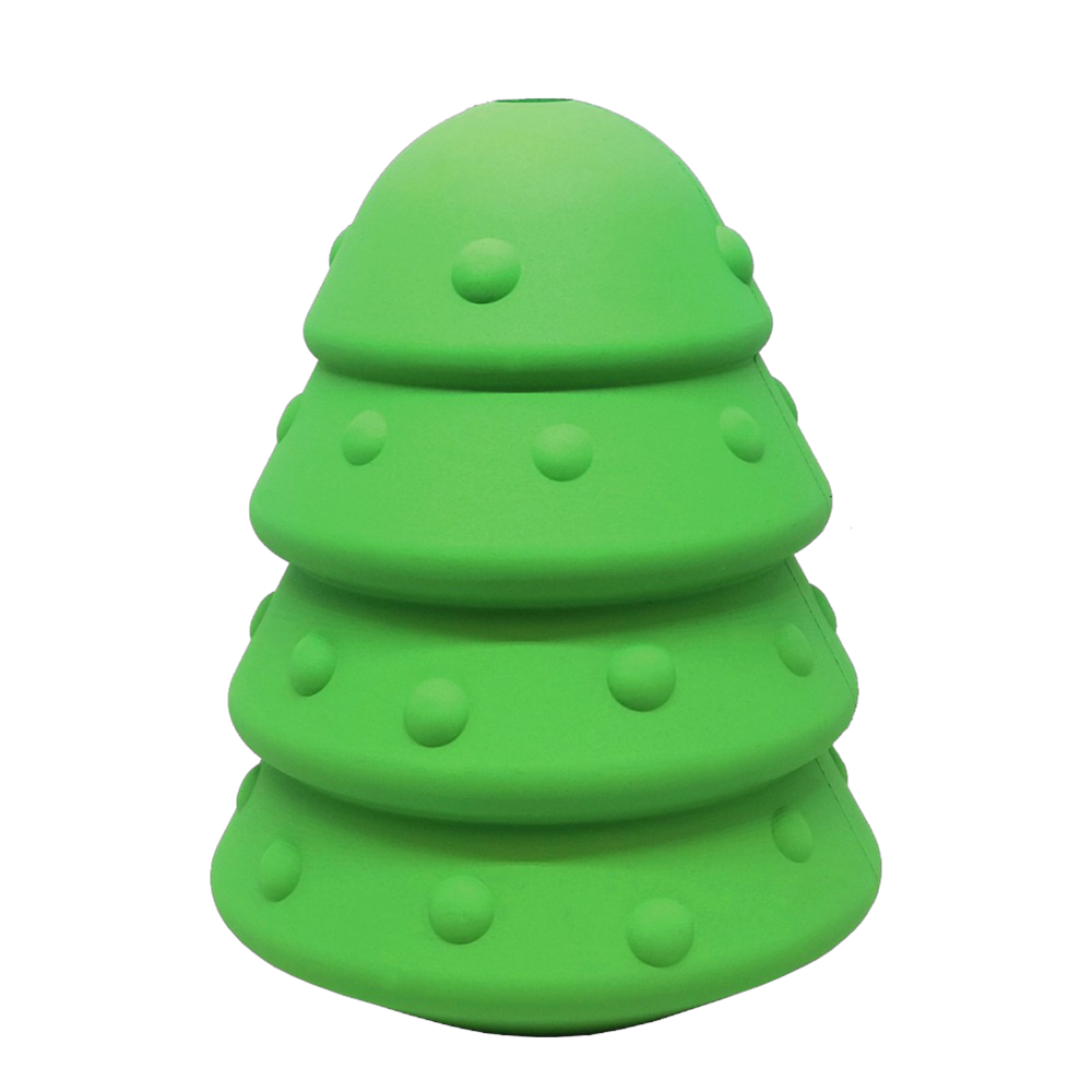 Christmas Tree With Treat Dispenser Toy - Durable Rubber for Large dogs