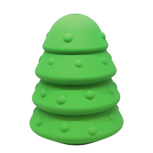 Christmas Tree With Treat Dispenser Toy - Durable Rubber for Large dogs